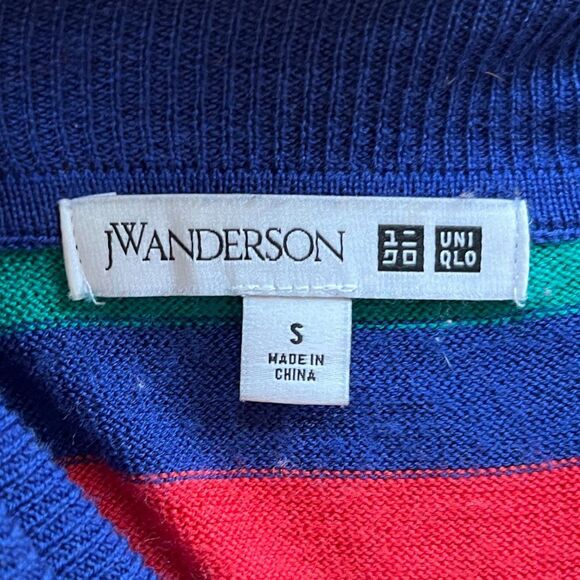JW Anderson X Uniqlo Cool Striped Wool Sweater Pullover Top   Women's Size Small - Picture 3 of 7